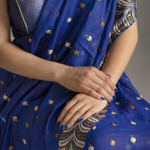 Midnight Mirror Work Saree